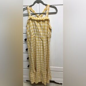 Girls Yellow & White Gingham Cat & Jack Dress